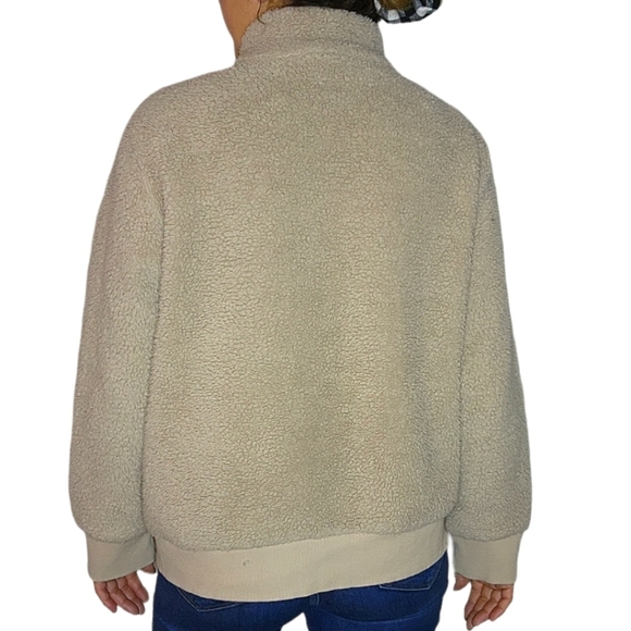 Calvin Klein Teddy Jacket Full Zip Long Sleeve Creme X Large - Picture 2 of 6